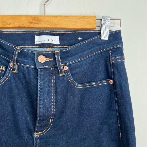 NEW Loft Denim Womens High Rise Skinny Jeans Pants in Rinse Dark Wash 27 / 4 - Picture 4 of 9